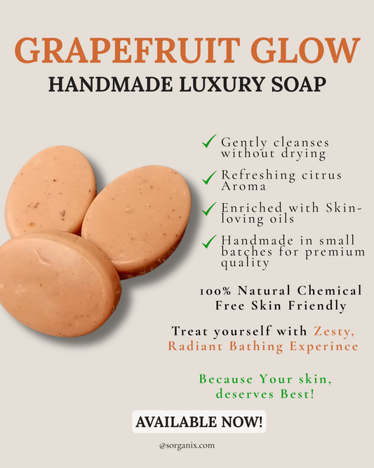Grapefruit Glow Bar | Handmade Luxury Soap | 50g.