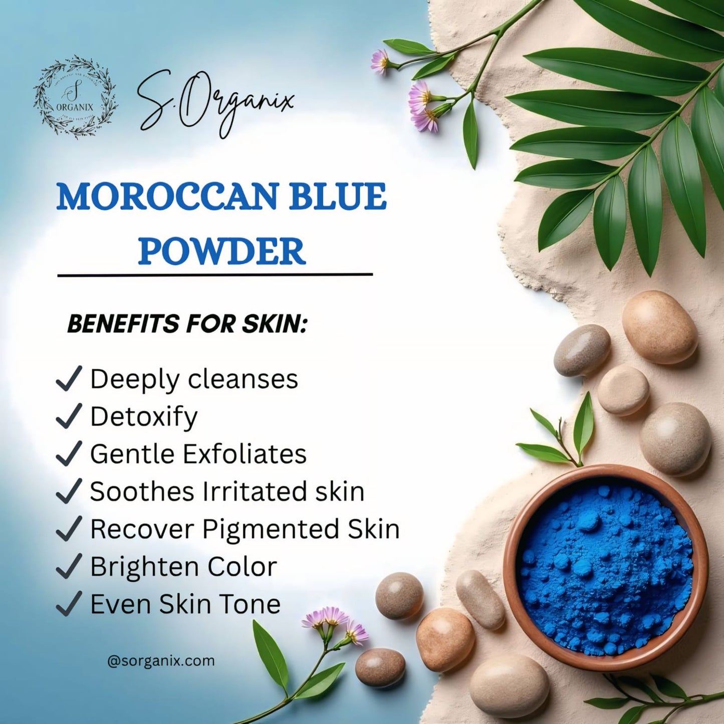 The Moroccan Soap | Blue Bleaching & Detanning Soap | 60g.